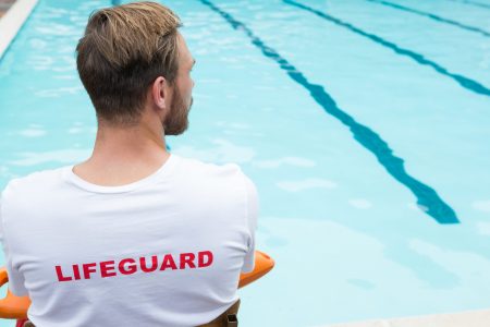 lifeguard supervising pool